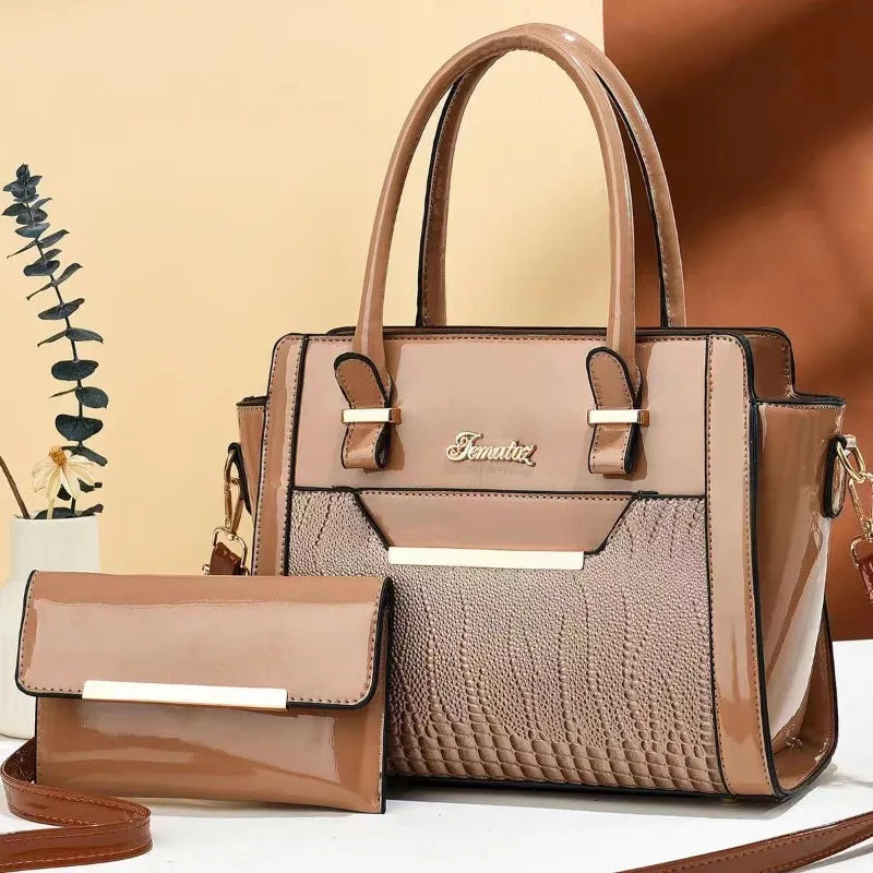 2024 Large Capacity Crocodile Patterned Crossbody Composite Bag High Quality PU Single Shoulder Tote Bags Women Fashion Handbags