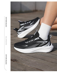 Men Running Shoes Marathon Sneakers Carbon Board Air Cushion Breathable Lightweight Men's Comfortable Athletic Nonskid Sports