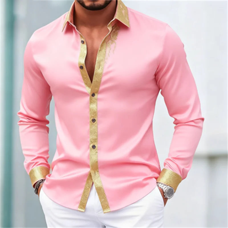 New men's 3D printed long sleeved shirt with fashionable design, Harajuku casual long sleeved shirt, men's retro style