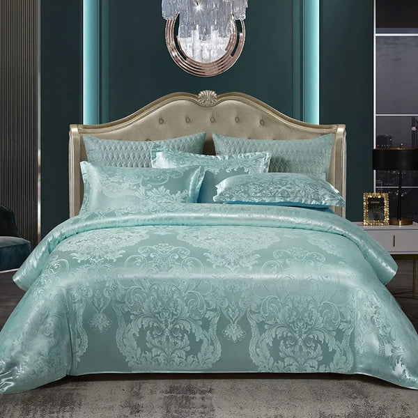 New 3pcs Duvet Cover and Pillow case Set No Filling European Light Luxury Jacquard Woven Polyanthous Type Family bedroom Bedding
