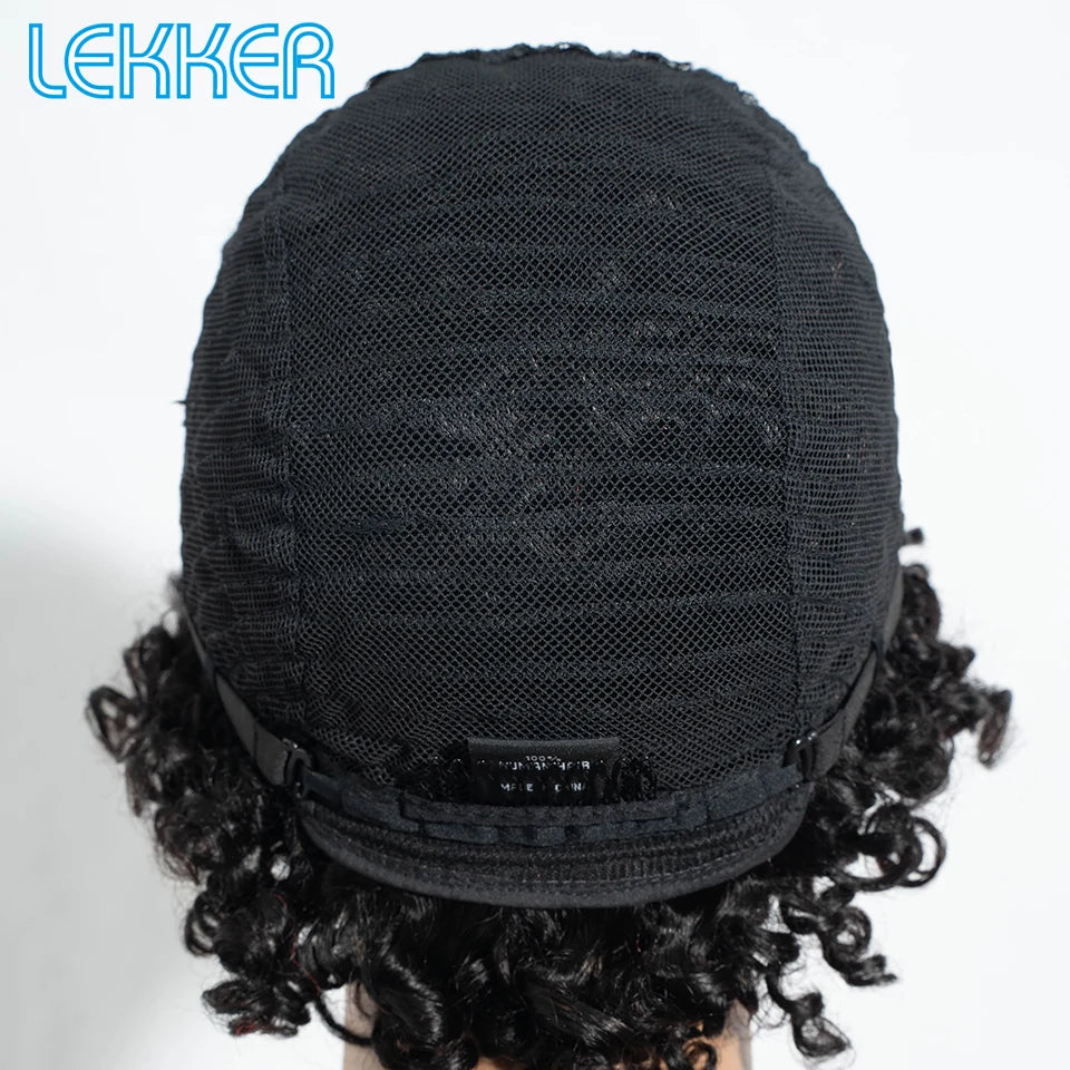 Lekker Colored Short Pixie Cut Curly Bob 100% Human Hair Wigs For Women Brazilian  remy Wigs