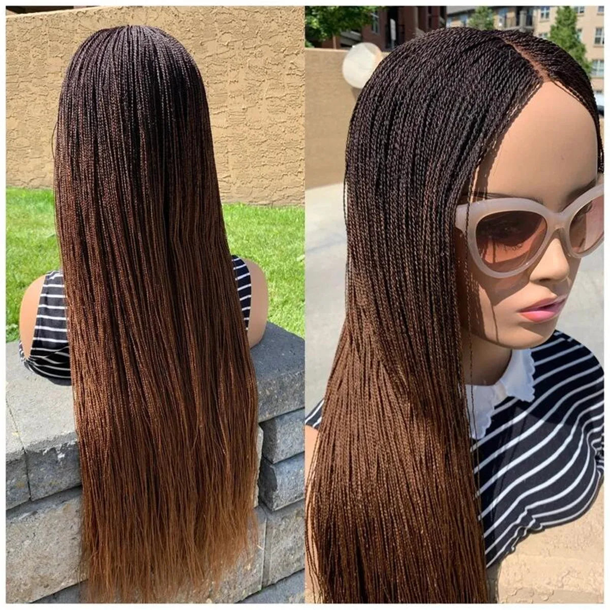 Glueless Micro Braid braided wig on 5x5 HD lace Frontal wig Customizable  braid wigs human