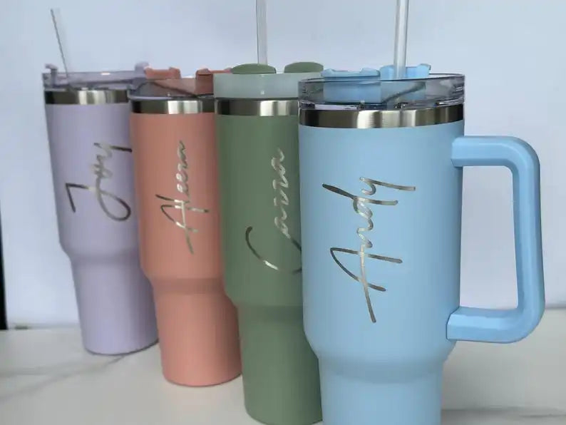  Custom Name Bingba Cup Car 40oz Large Capacity Portable Handle Cup 304 Stainless Steel Insulation Cup Coffee Insulation Cup