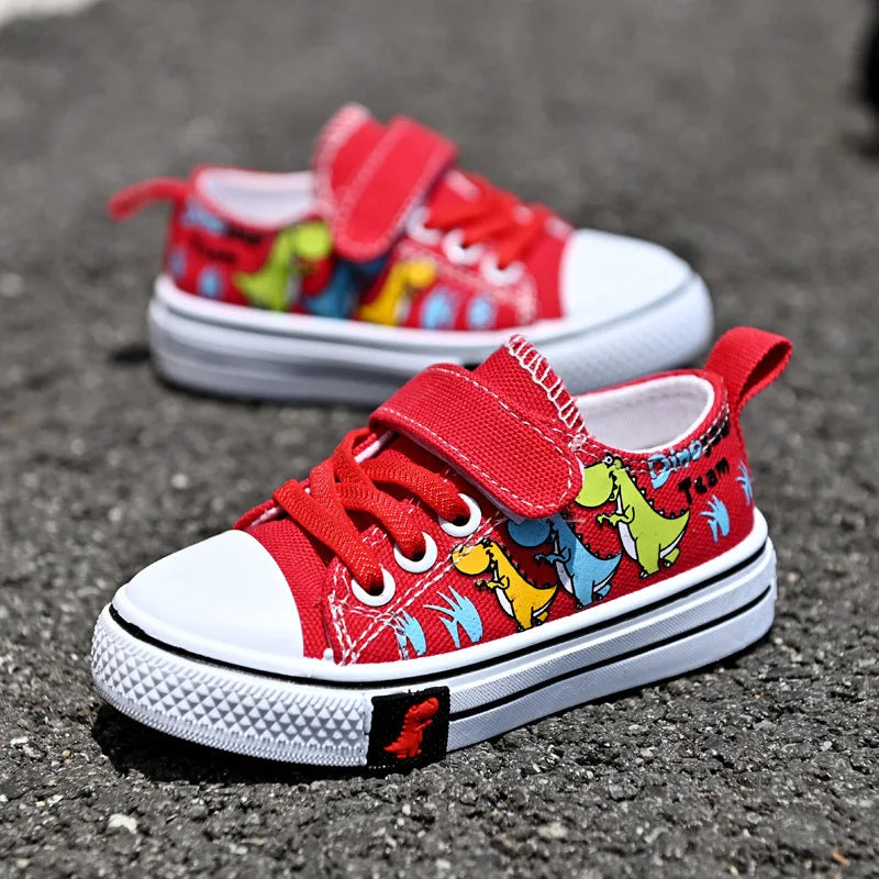 Children cartoon canvas shoes boy and girl