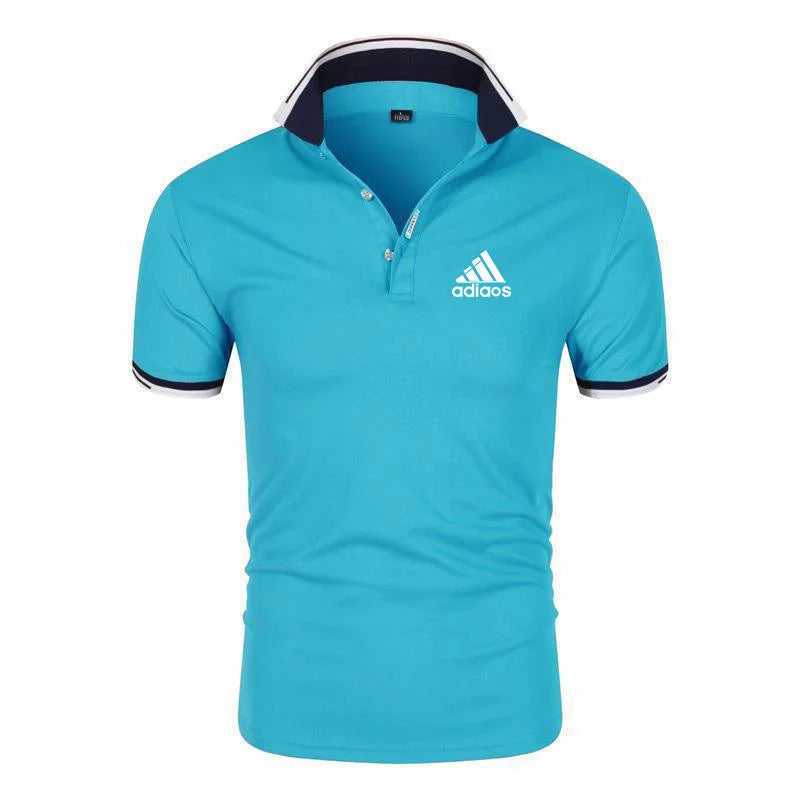 2024 Summer New Polo Shirt Men's Casual Solid Color Slim Fit Men t-shirt Fashion