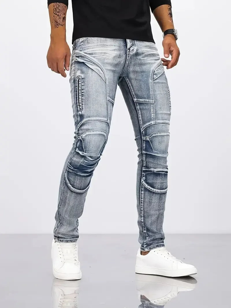 Trendy Jeans Men's Small Straight Leg Denim Design Pants New Slim  High Quality