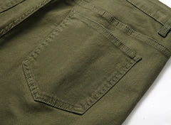 Shorts Men Hole Jeans Streetwear Mid Waist Washed Distressed Pockets Knee Length Vintage Ripped Denims s