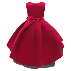 Fashion Solid Flower Girl Dresses for Weddings Lace Sleeveless Prom Dresses Summer Children Girls Party Dresses 3-10 Years