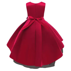 Fashion Solid Flower Girl Dresses for Weddings Lace Sleeveless Prom Dresses Summer Children Girls Party Dresses 3-10 Years