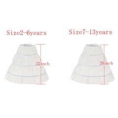 Fashion White Lace Children Skirt Petticoat Steel Ring Adjustable Princess Skirt Tutu Skirt 3 Hoops Wedding Petticoat Kids Girls