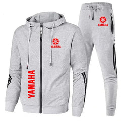 Men's Yamaha logo printed sportswear warm sportswear set, men's autumn and winter jacket Yamaha men's clothing