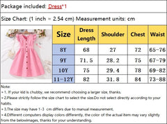 Kids Dresses for Girls 8-12 Years Pink Small Flying Sleeves V-Neck Dress 2024 New Summer Teenager Sweet Casual Daily Dress