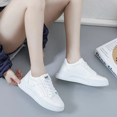 Women's Shoes Platform Sneakers Lace-Up Women Running Shoes Outdoor Breathable Tennis Shoes PU Leather  Casual