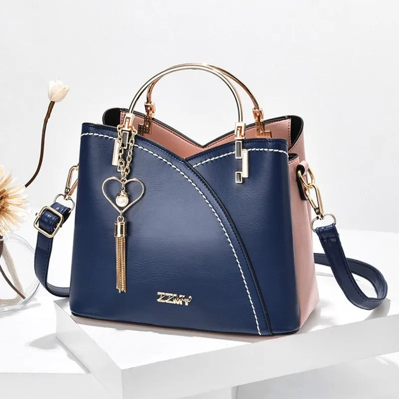 Women Single Shoulder Bag Colored Combination Handbag Fashion