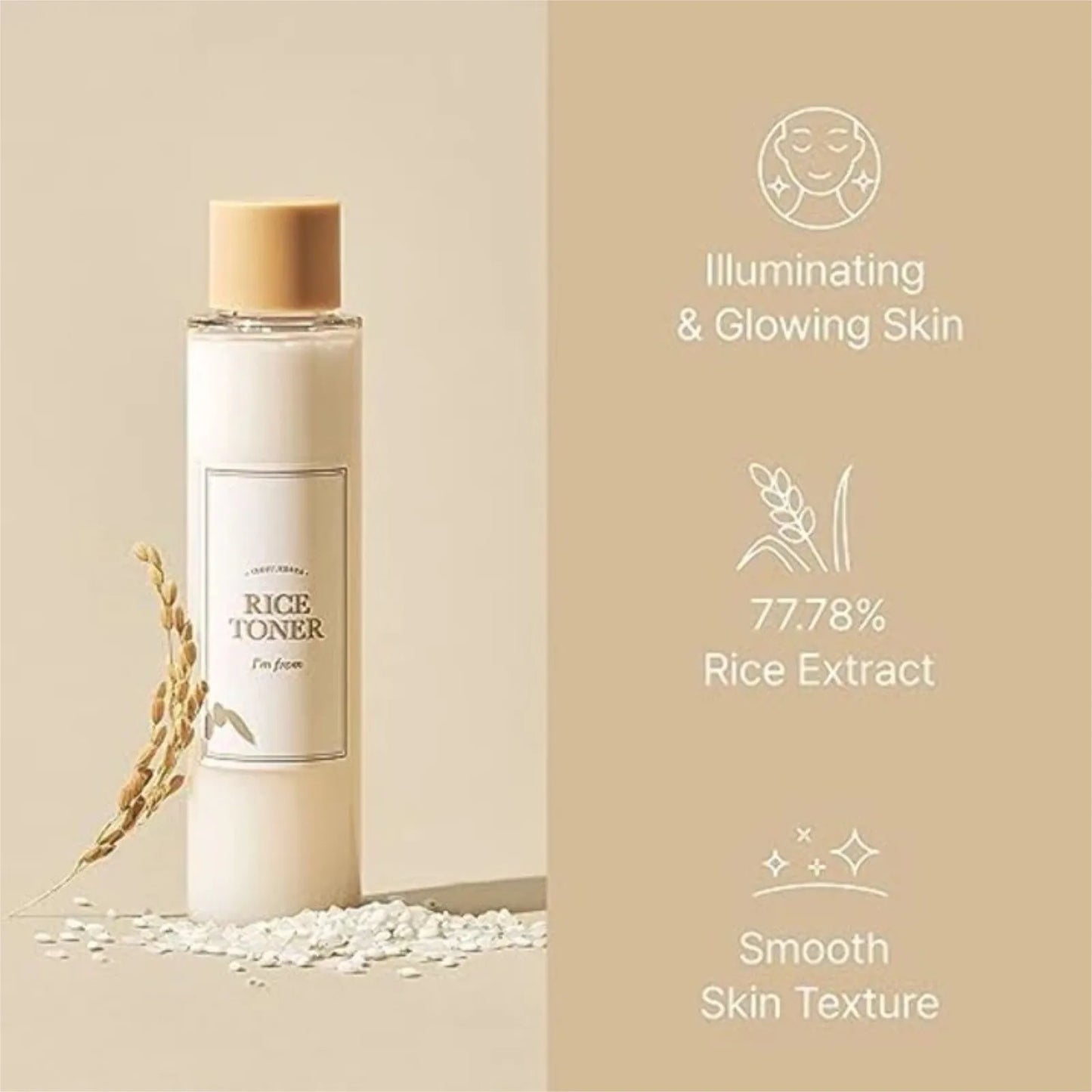 Rice Toner 77.78% Rice Extract Glow Essence With Niacinamide Hydrating For Dry Skin Vegan Beauty Toner 5.07 Fl Oz/ 150 ml