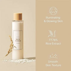 Rice Toner 77.78% Rice Extract Glow Essence With Niacinamide Hydrating For Dry Skin Vegan Beauty Toner 5.07 Fl Oz/ 150 ml