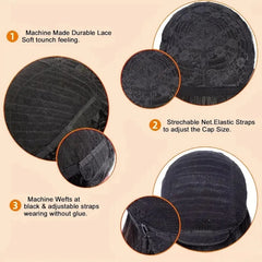 8 Inches Pixie Cut Wigs for Women Short Layered Human Hair Wigs with Bangs Full Machine Made Wig