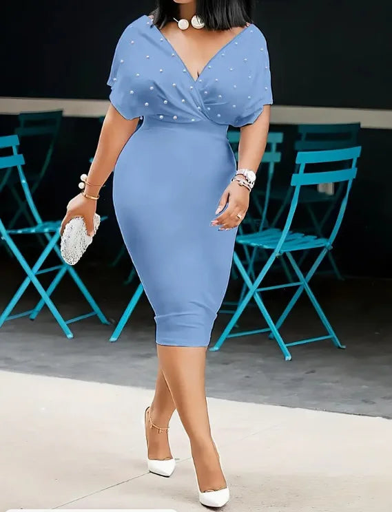 Fashion Party Dress For Wonen Sexy V Neck Package Hip Elegant Dresses 2025