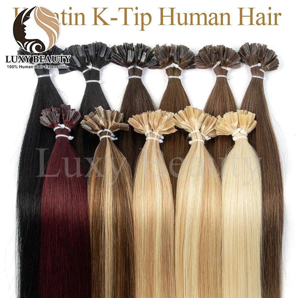 K Tip Hair Extensions Human Hair Keratin Tip Hot Fusion Hair Extensions Black Blonde Brown K Tip Human Hair Extensions 50pcs
