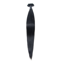 K Tip Hair Extensions Real Human Hair Black U tip Hair Extensions Human Hair Black Silky Straight for women 30g 50s 12-22inch