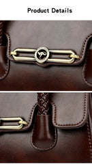 Retro High Quality Oil Leather Women Top-handle Shoulde Bags Vintage Casual Totes Trendy Lock Designer Handbag Small