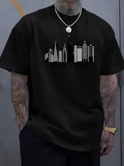 100% pure cotton men's New York city pattern printed fashionable casual  sports