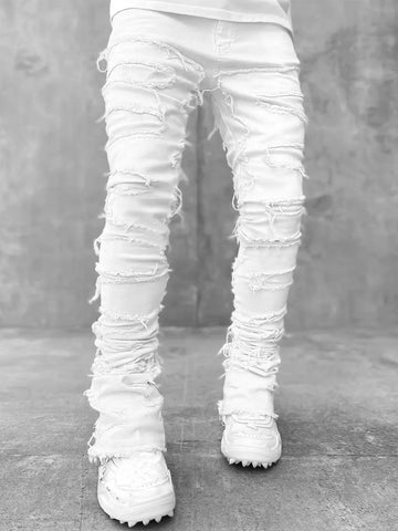 New Men's Fashion Jeans Work Pants, European and American Fashion Workwear