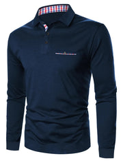 The new men's long-sleeved POLO shirt for Spring and Autumn 2025 is casual and comfortable with 3D letter pattern printing