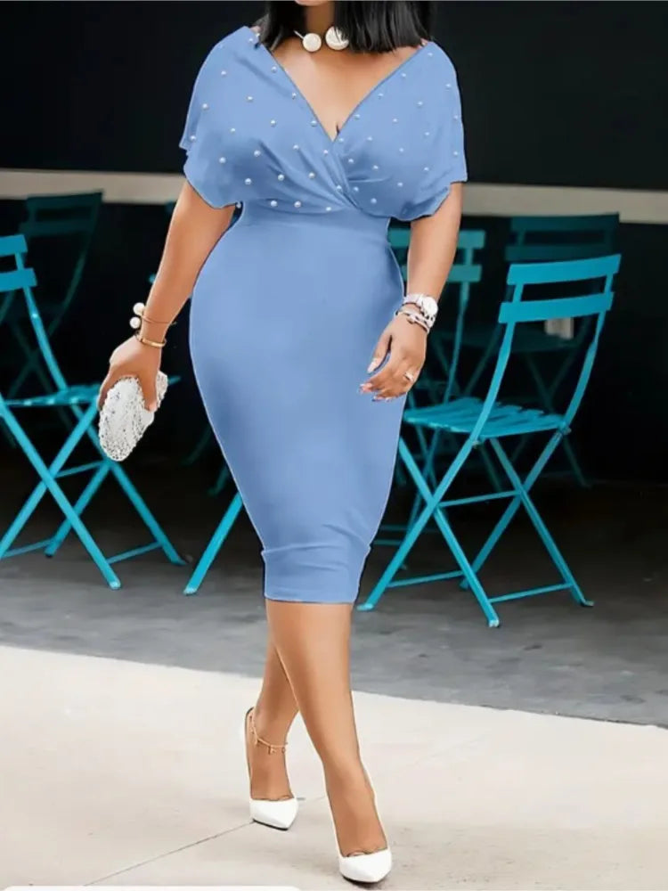 Fashion Party Dress For Wonen Sexy V Neck Package Hip Elegant Dresses 2025