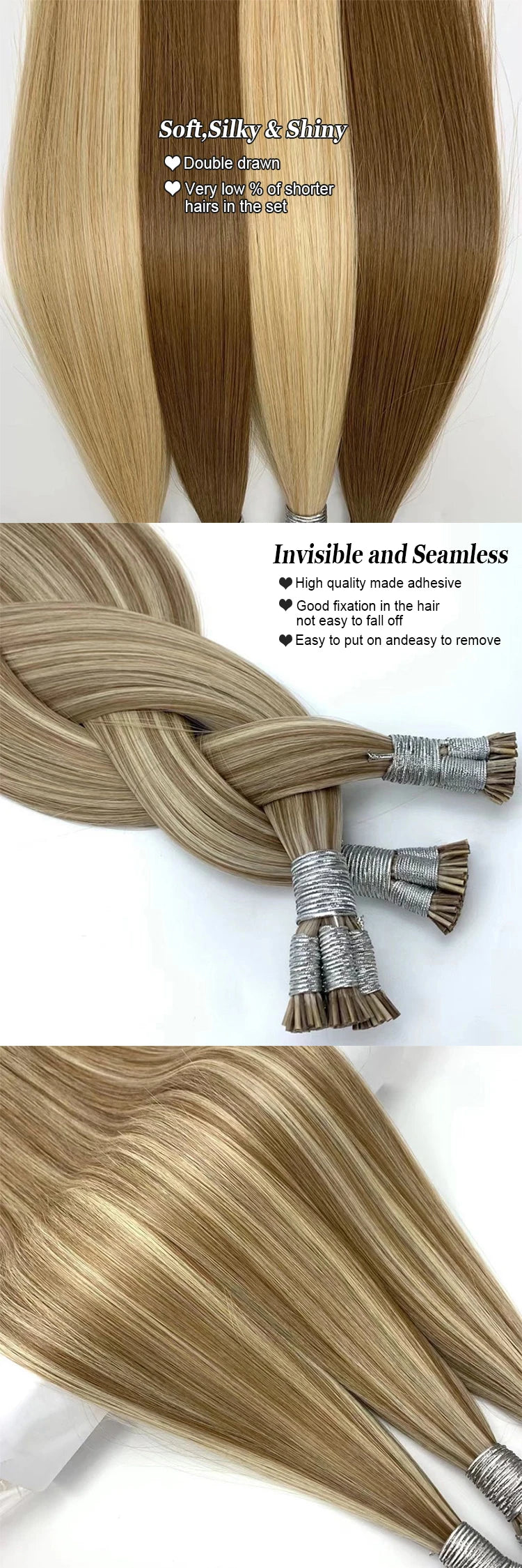 Straight ITIP Human Hair Extension 100% Real Human Hair Extensions 0.9g/pc 10 50 100 Strands Capsule Keratin Human Fusion Hair