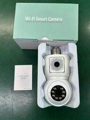 4MP UHD iCsee/V380Pro APP  Dual Lens E27 Lamp Head Socket Wireless PTZ IP Camera AI Humanoid Detection Baby Monit