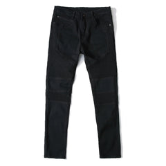Trendy Brand Motorcycle Men's Jeans Unique Ripped Slim Fit Streetwear High Elasticity Smooth Slimming Effect Casual Denim