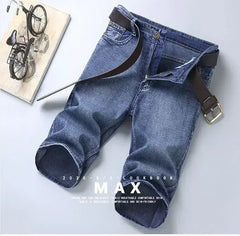 Denim Shorts Men's Summer Thin Straight Classic Designer Business Short Jeans Brand Clothing Stretch Korean