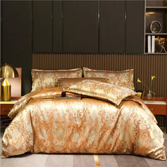 3pcs Duvet Cover and Pillow case Set No Filling,European Light Luxury Type Skin-Friendly Soft Fabric