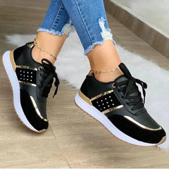 New Women Sneakers Platform Shoes Leather Patchwork Casual Sport Shoes Ladies Running Vulcanized Shoes Zapatillas Mujer