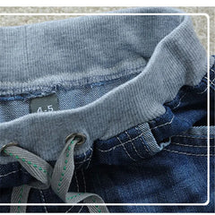 Kids Boys Jeans Classic Solid Design Children Denim Pants Spring Autumn Casual Elastic Waist Trousers 2 To 14 Years Clothes