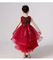 Flower Girl Dresses for Wedding White Champagne Red Pink Child Gala Evening Formal Luxury Birthday Puffy Irregular Elegant Dress