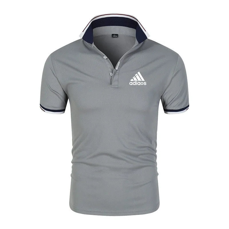 2024 Summer New Polo Shirt Men's Casual Solid Color Slim Fit Men t-shirt Fashion