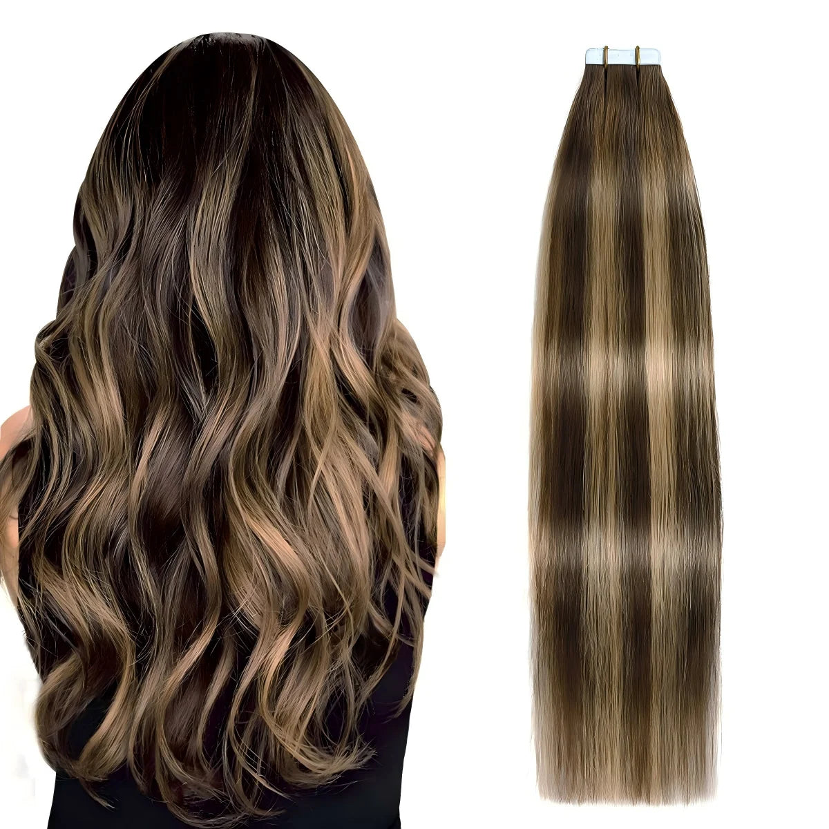Tape in Hair Extensions Human Hair Seamless Tape in Hair Extensions Invisible Tape ins Virgin Remy Human Hair 50g/pack