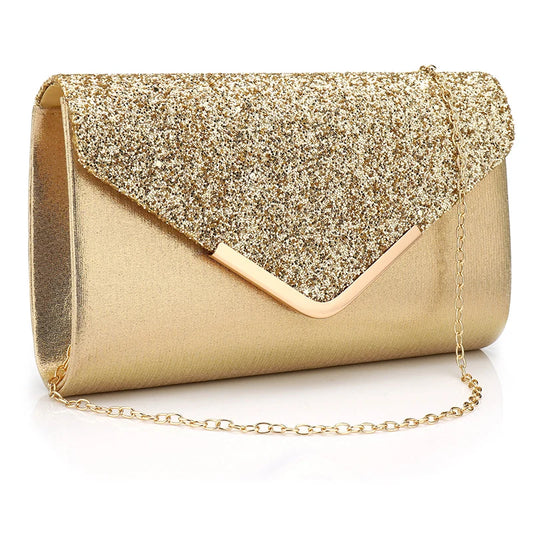 Sequined Envelope Clutch Bags For Women Fashion Gold Purses And Handbags