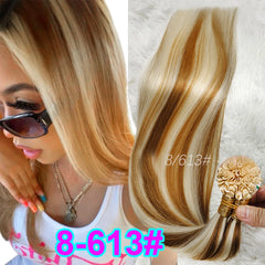 Human Hair Extensions Keratin K Tip Hot Fusion Human Hair Natural Hair Italy Keratin Glue Machine Remy Hair K Tip Straight