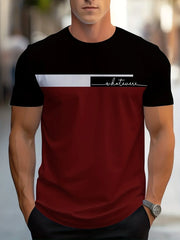 European and American Men's Summer Personalized Striped Letter