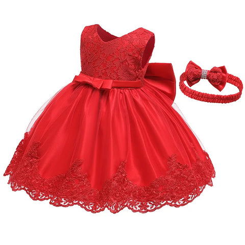 3-12 Years Summer Cute GIrls Dress Big Bow Lace Mesh Party Princess Dress For Girls Children