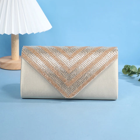 Latest Fashion Glitter Women Evening Bags Party Banqu hand bag PearlL