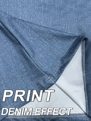Women's Imitation Denim Flared Jeans, High Waist Stretchy Leggings Booty Lifting Casual Pants Trousers