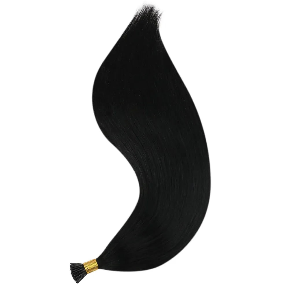 Straight I Tip Hair Extensions Natural Color Brazilian Human Hair Extensions 100% Real Hair For Woman Capsule Keratin 26 Inches