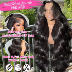 13x4 Body Wave Lace Front Wigs Human Hair Pre plucked With Baby Hair 200 Density HD Lace Body Wave Human Hair Wigs For Women Lace Front Wigs Human Hair Pre Plucked 200% Density Body Wave HD Lace Front Wigs Human Hair Transpar