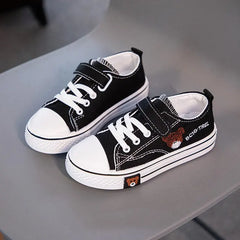 Wholesale parent-child shoes for boys and girls with lace-up little white children's casual canvas shoes baby board shoes sneake