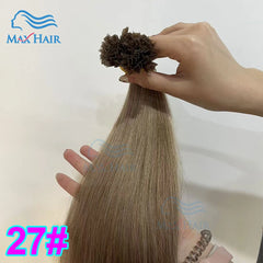 K Tip Hair Extensions Keratin Human Hair Hot Fusion Hair Extension Italy Keratin Glue Machine Remy 12-24inch 30 50G/pack