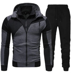 Men's Autumn Winter 2-Piece Tracksuit Zipper Hoodie And Pants Casual Sportswear Jogger Running Suit Fitness Sweatshirt